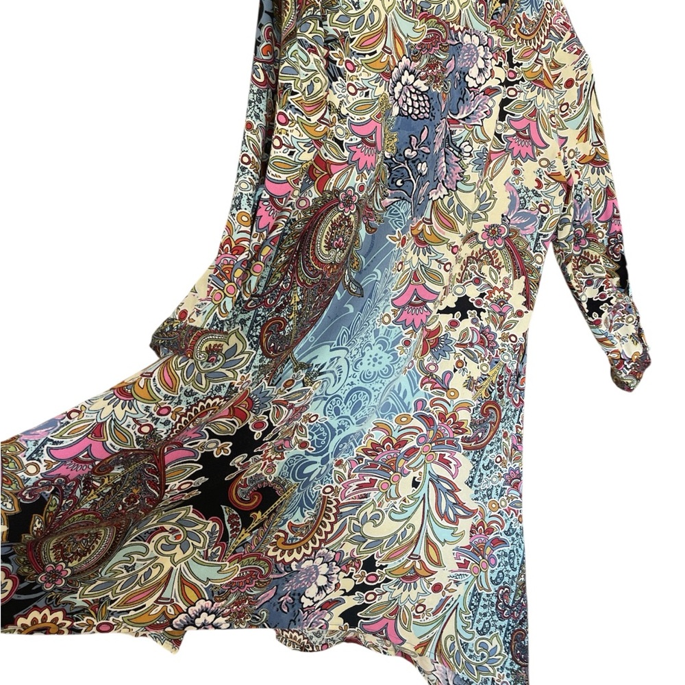CUPIO Printed Paisley Button-Front Tunic Dress - Multicolor - Picture 2 of 4